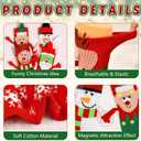 4 Pairs Funny Christmas Socks, Magnetic Hand Holding Socks, Christmas Stocking Stuffers for Women Men Couples, White Elephant Exchange Gifts, Xmas Secret Santa Gag Gifts