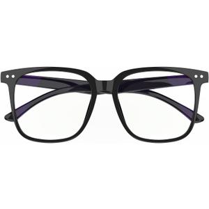 Blue Light Blocking Glasses for Women Men Anti Glare Reduce Eyeglasses Computer Oversized (Black)