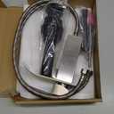 Waterfall Bathroom Faucet 1 Hole, Single Hole Bathroom Faucet, Single Handle Vanity Sink Faucet with Deck Plate, Pop-up Drain & Supply Lines, Brushed Nickel