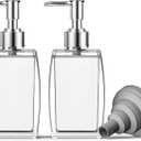 2 x White Soap Dispenser with Refillable Plastic Pump for Bathroom Sink or Kitchen Counter, Ideal for Hand Soap, Liquid Soap, Dish Soap, or Lotion Use