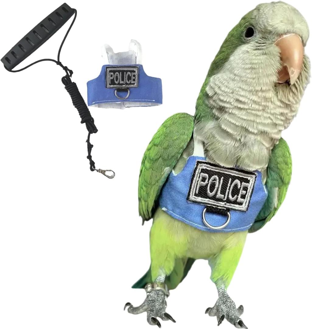 Bird Flight Harness Vest, Parrot Flight Suit with Leash, Bird Flying Clothes with Rope and Handle for Outdoor Activities (with Leash, Sun Conure)
