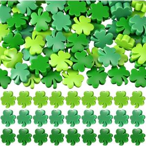 Wesiti 90 Pcs St. Patrick's Day Mini Resin Shamrocks Bulk Miniature Shamrock Vase Fillers Figurines DIY Craft Irish Clover Decor Landscape Garden Accessories for St. Patrick's Day Party Supplies