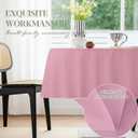 BYDOLL Table Cloth Round 60 Inch Tablecloth Fits Max 50 Inch Diameter Top,Pink Washable Outdoor Winkle and Stain Resistant Spillproof Polyester Tablecloths for Round Tables Party Cover