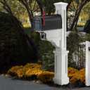 Mayne Dover Single Arm Mail Post - White - 25.5in x 8in x 56.5in - Standard Post, Arm & Hardware Kit Included (5810-W)