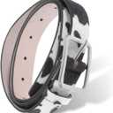 GALPADA Cow Print Belt for Women Adjustable Waist Belt Pu Leather Female Waist Decor for Jeans Dresses Street Wear Party Dance Performance 39.37 X 2.16 X 1.57 in