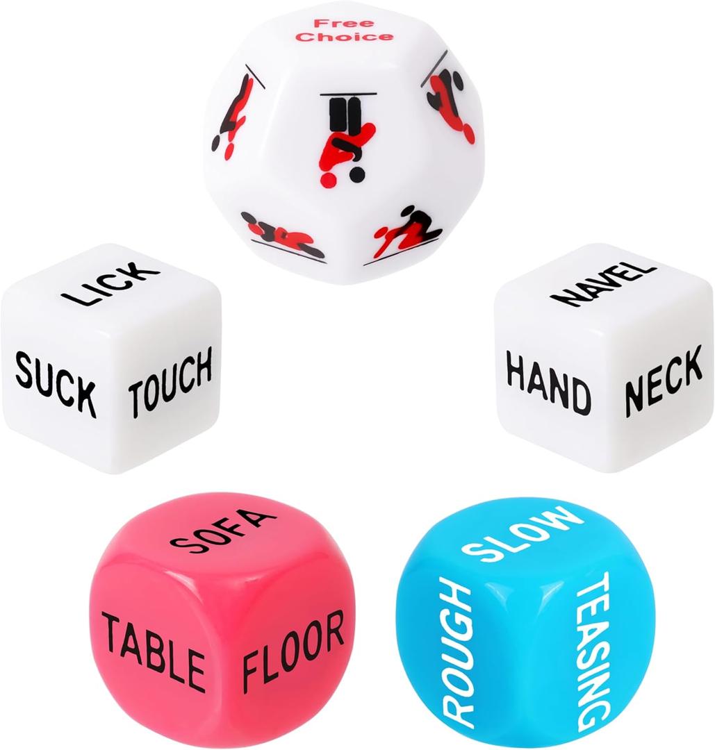 Romantic Naughty Dice Set for Adults Games, Date Night Dice Couples Gift, Fun Night Dating Games for Adult, Love Dice, Valentines Day Gifts for Her Him Men Women Anniversary Couples 6YTA12 (White)
