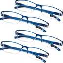 TERAISE Anti- UV Reading Glasses 4 Pairs Blue Light Blocking Reader Womens Mens (1.00X)