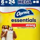 Charmin Essentials Strong Toilet Paper 6 Mega Rolls, 429 sheets per roll