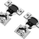 Ravinte 10 Pack 5 Pairs 3/4 inch Overlay Soft Close Hinges for Kitchen Cabinet Hinges Satin Nickel Hidden Hinges Stainless Steel Concealed Hinge self Closing