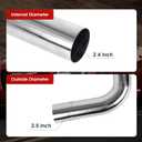 Richeer 2.5 inch O.D. T304 Stainless Steel DIY Custom Exhaust Tubing Mandrel Bend Exhaust Pipe Straight & U-bend Kit (45/90/180 Degree Set of 8) Polished Surface, Universal Fit