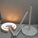 Torchiere Floor Lamp for Bedroom, 75.5 Inch Tall Corner Standing Lamp for Living Room with Rotatable Ring Lights, 36W Bright Dimmable LED Floor Light with Remote Control for Reading Office (White)