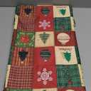 Horaldaily Christmas Tablecloth 60104 Inch Rectangular, Green Tree Snow Red Washable Table Cover for Party Picnic Dinner Decor