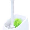 Pine-Sol Toilet Bowl Cleaner Brush with Holder | Heavy Duty Cleaning Wand with Under The Rim Scrubber, Non-Slip Handle, Storage Caddy | Bathroom Supplies, Yellow, Green ((Pack of 1))