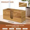 Acacia Wood Paper Towel Dispenser Countertop, Paper Towel Holder for Bathroom Kitchen Napkin Holder Folded Paper Towel Dispenser Fits Multifold, C-Fold, Z-Fold, Trifold - Home Kitchen Bathroom
