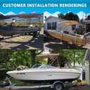 Naviskin Bimini Top for Boats, White 3 Bow 6'L x 46" H x 61"-66" W | Easy Installation, 2 Mounting Methods, 4 Straps & 2 Rear Support Poles, 1" Aluminum Frame, Storage Boot & Hardware Included 
