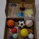 Knana 34Pcs Sports Cake Toppers with Baseball Soccer Basketball Football for Sports Theme Birthday Party Decorations