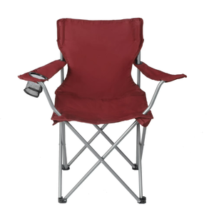 2 x Ozark Trail Quad Folding Camp Chair with Cup Holder, Red