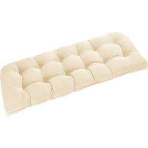 downluxe Outdoor Bench Cushion for Patio Furniture, Waterproof Tufted Overstuffed Porch Swing Cushions, Thick Outdoor Loveseat Cushions, 59" x 18" x 5", Beige, Set of 1