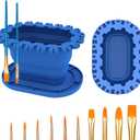 Paint Brush Cleaner Rinse Cup (All-in-One), Foldable Brushes Holder & Brush Cleaning Cup for Acrylic, Watercolor, and Water-Based Mediums, for Fine Art, Studio, Classroom(Blue)