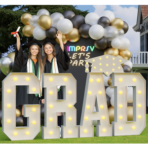 Graduation Decorations 2026, 4FT GRAD Light Up Letters for Class of 2026 Decorations, GRAD Marquee Letters Sign for Kindergarten Preschool High School Graduation Party Decor