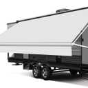 RV Awning Fabric Replacement, Upgraded 18.5oz Vinyl Camper Awning Replacement, Universal Outdoor Canopy for Electric and Manual RV Awning (11'(Fabric 10'2"), White)