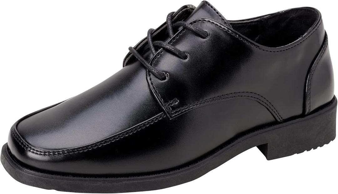 Josmo Boys Classic Comfort Oxford Shoe - Wing Tip Formal Dress Shoes lace up (Colors: Black/Brown/White) (Sizes: 6 Big Kid)