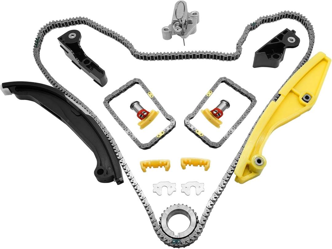 90738S Engine Timing Chain Kit with Tensioner & Guide for Ford Edge Explorer F-150 Flex Mustang Taurus & for Lincoln MKS MKZ MKX 2011-2019 fits DOHC V6 3.5L 3.7L