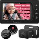 Baby Car Camera with Advanced Crystal-Clear Night Vision, 3X Zoom, USB Powered, 5'' AHD 1080P IPS Full View Car Baby Monitor, Backseat Camera for Kids Infants Rear Facing Mirror, 5inch Black