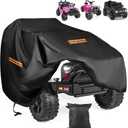 Large Toy Car Cover, Heavy Duty 420D Oxford Fabric Kids Ride-On Power Wheels Cover, Universal Covers for Kids Electric Vehicle, Waterproof, Anti-UV, Waterproof Strip,3 Reflective Strips, Windproof Buckles