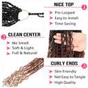18 Inch Boho Senegalese Twist Crochet Hair 9 Packs Pre Looped Island Twist Crochet Braids with Curly Ends Pre-Twisted Goddess Box Twist Braids Long Braiding Hair Extensions for Women 1B3027#