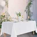 Fitable White Tablecloths for Rectangle Tables, 5 Pack - 70 x 120 Inches - Reusable and Washable Table Clothes for 6-8 Ft Tables, Polyester Fabric Table Covers for Wedding, Party, Banquet