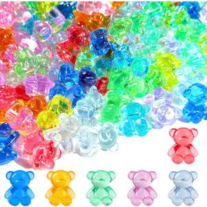 370 Pcs Acrylic Mini Bears Tiny Plastic Bears for Vase Filler Sensory Bin Filler for Adults, Cute Table Decors Party Crafts Favors