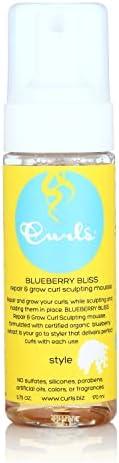 Curls Blueberry Bliss Sculpting Mousse - 5.75 oz, For Textured, Coily, and Curly Hair, Styling Hair Mousse Great for Twist Outs and Wash & Go's