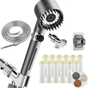 HOTIMO Filtered Shower Head with Handheld  High Pressure 3 Spray Modes Showerhead with Filters, 12 Replaceable Water Softener Filters for Hard Water | Ion Shower Drops Head with 75" AntiBurst Hose