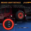 Spare Tire Brake Light for 2007-2018 Jeep Wrangler JK JKU YJ TJ, 6 Ring 405PCS LED Wheel Lights, Plug-N-Play 3rd Third Brake Light,Red Rear Tail Brake Light for Jeep Wrangler JK JKU Accessories
