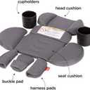 Diono Radian 3R Comfort Travel Kit, Infant Car Seat Accessory, Compatible with Radian 3R, 7-Piece Kit (2 Harness Pads, 1 Buckle Pad, Head Cushion, Seat Cushion, 2 Cupholders), Gray Storm