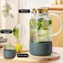 Buaic 2 PACK Glass Pitcher with Lid, 68 oz/ 2 Liter Classic Vertical Stripes Water Pitcher with Silicone Base, Glass Water Carafe for Cold Brew, Coffee, Lemonade, Iced Sun Tea,Beverage,Heat Resistant