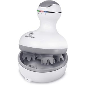 COMFIER Electric Cordless Hair Scalp Massager with Kneading 84 Massage Nodes, Handheld Portable Head Scratcher Massager for Hair Growth, Deep Clean and Stress Relax, Gifts for Men Dad (White)