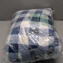 PAVILIA White and Navy Blue Buffalo Plaid Sherpa Throw Blanket for Couch Twin, Soft Fuzzy Flannel Blanket for Bed, Plush Checkered Fleece Blanket and Throws, Warm Thick Winter Blanket Gift, 60x80