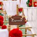 6 Pcs This Row Is Reserved Signs For Wedding Ceremony Chairs, Wooden Reserved Seating Signs For Church Pews, Hanging Reserved Wedding Sign For Seating