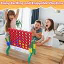 Aywewii 1.9 FT Giant 4-in-A-Row Connect Game Jumbo 4-to-Score Yard Games, Outdoor Indoor Family Party Game for Kids & Adults, Birthday Gift for Boys & Girls Ages 3+, with Portable Carry Bag, 22.44 X 21.65 X 12.59 inch