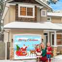7 x 8 Ft Christmas Garage Door Banner, Double Garage Door Cover, Large Christmas Backdrop Decoration for Outdoor Indoor Home Holiday Party