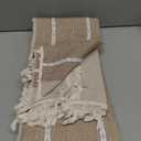 ZeeMart Contrast Linen Table Cloth 60x84 Inch (Fit 5ft, Narrow Fit 6ft Rectangle Table), Brown Farmhouse Heavy Weight Beige Tablecloth, Water Resistant Burlap Table Cover
