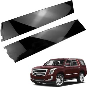 Pair Door Applique Rear Left and Right Rearward C Pillar for Chevrolet Chevy Tahoe for Cadillac Escalade for GMC Yukon 2015-2018 Gloss Black Door Window Trim Molding Panel Replaces 926-245 926-246