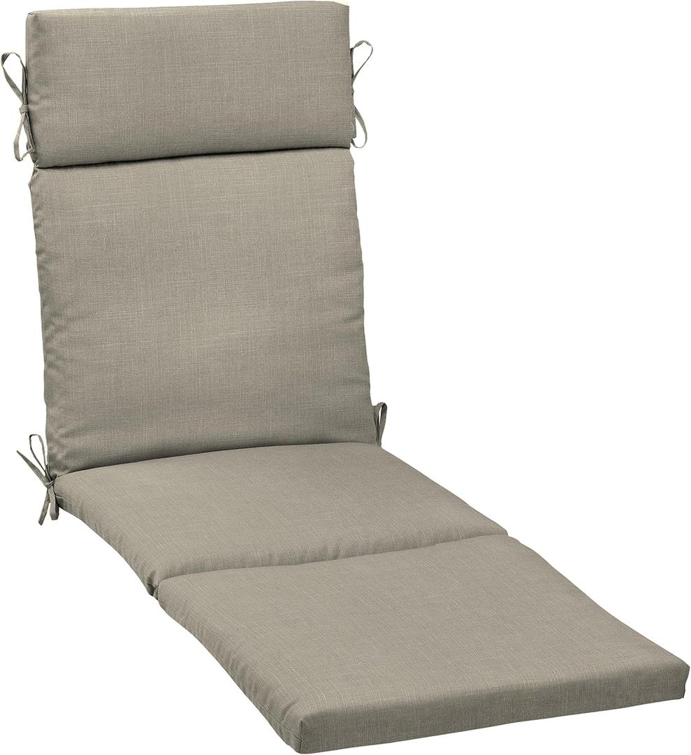 Arden earthFIBER Outdoor Chaise Cushion, 21 x 72, Rain-Proof, Fade Resistant, Cushion for Chaise Lounger Sandbar Taupe Texture