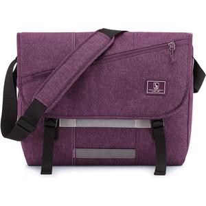 OIWAS Messenger Bag for Women, 14 Inch Laptop Crossbody Bags Men Casual Satchel Shoulder Bag College Travel Office Briefcase (Purple)