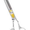 Equinox International, Professional Hair Scissors, Japanese Stainless Steel-Barber Hair Cutting Texturizing Thinning Razor Edge Series Teeth Shears for Men/Women/Kids/Salon & Home-6.5" Overall Length