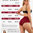 LEVAO Women's High Waist Lace Underwear, Soft Floral Lace Briefs with Full Coverage Panties for Women 4-Pack (Black,blue,burgundy,brown)