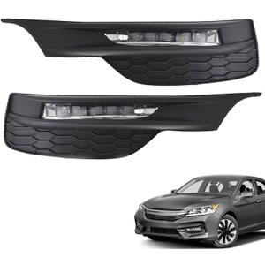 1 Pair Fog Lights Assembly with Bezel Wiring Harness & Switch Left and Right Side Replacement for Accord Sedan 2DR 4DR 2016 2017