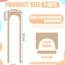 Nuanchu 4 Set Arch MDF Wall Molding Kit 118 x 31.5 Inch Pre-Cut Arch Wainscoting Panel Board and Batten Wall Panel Decor Paintable Accent Kit for DIY Home Bedroom Living Room Decor